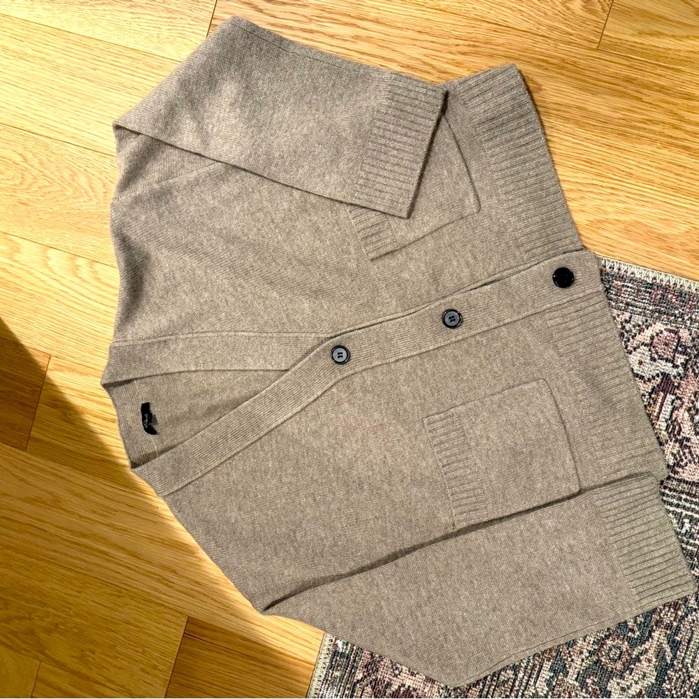 Cozy Rails Tan Cardigan with Button Details like new